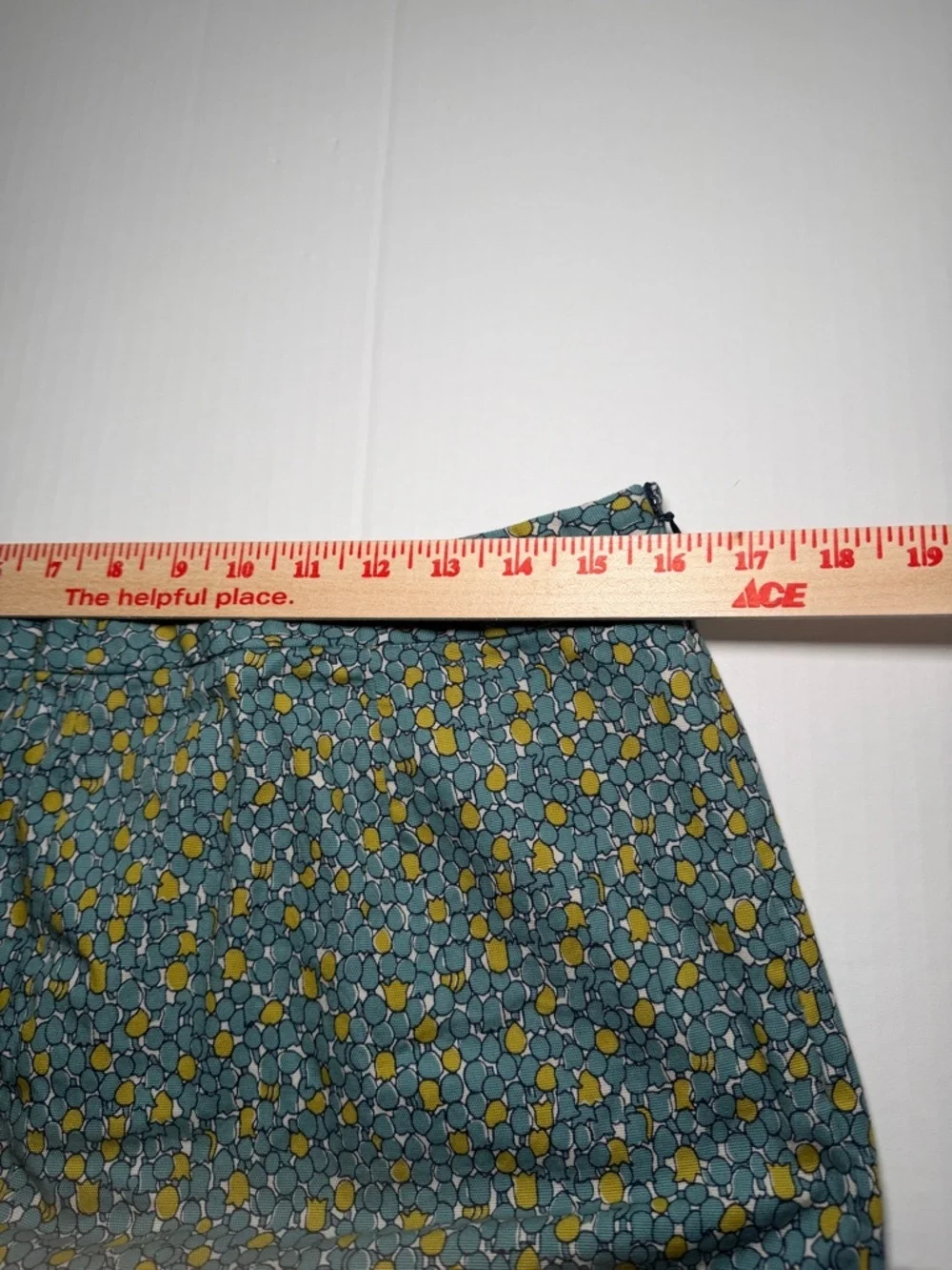Talbots Teal Floral Pencil Skirt with Mustard Accents